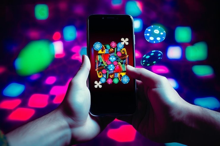 Layar menu aplikasi cuan 77 menampilkan permainan, sportsbook, dan opsi akun